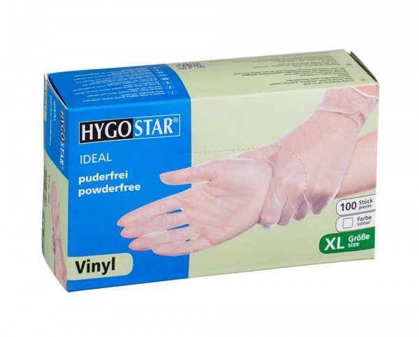 Vinyl-Handschuhe Ideal puderfrei XL 24cm, transparent weiss, Franz Mensch - 100er Pack